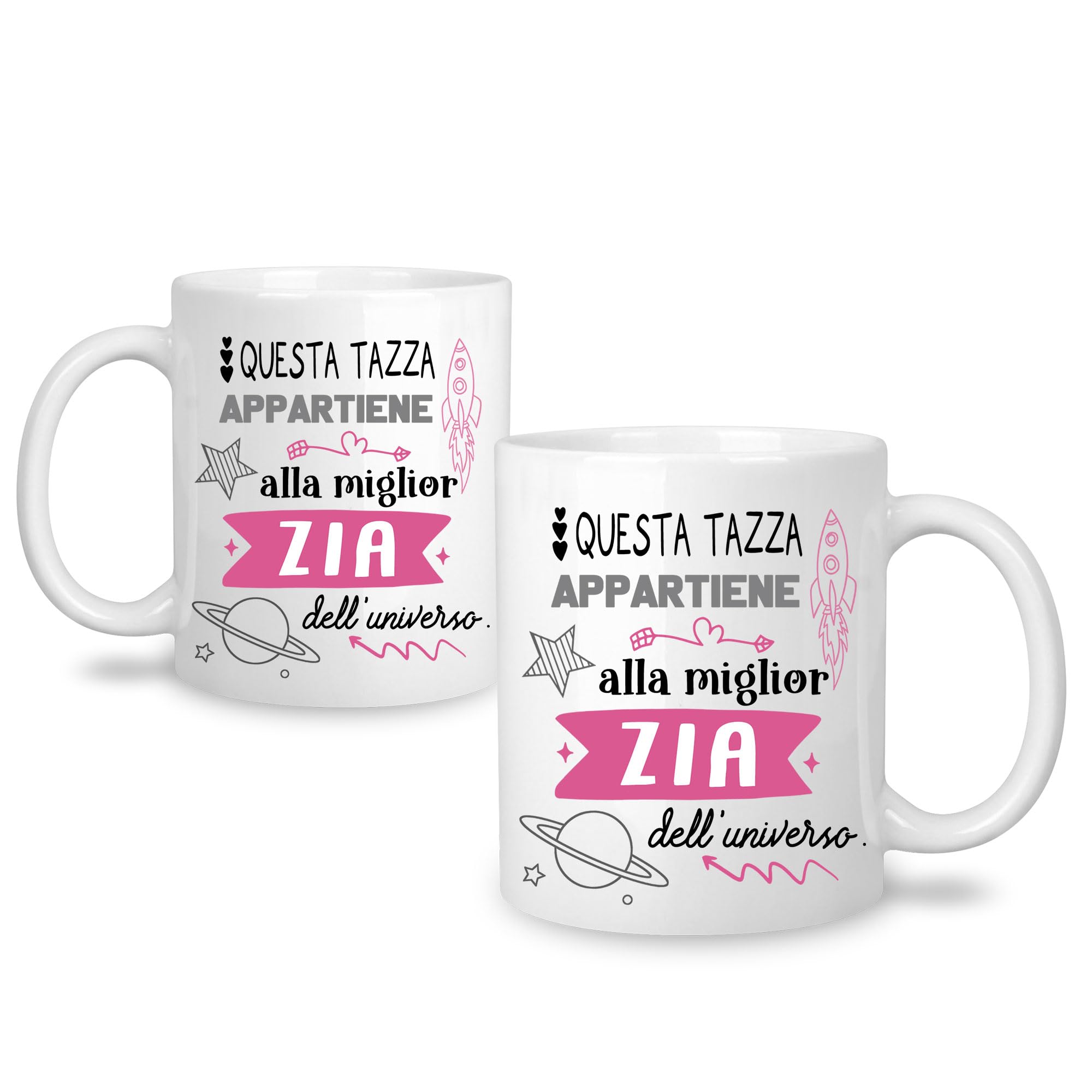 Yufansd Mug Tazza Zia - La Miglior Zia dell'Universo - Regalo Originale per Zietta da Nipote - Compleanno, Matrimonio, Festa della Mamma, Natale - Tazza Caffè in Ceramica 350 ML