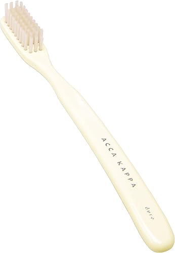 Acca Kappa Cepillo de dientes blanco vintage cerdas de nailon suave mango ergonómico estilo retro