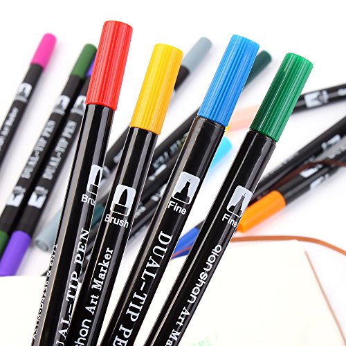 Download Dual Brush Pen Colored Art Markers 24 Colors - With ...