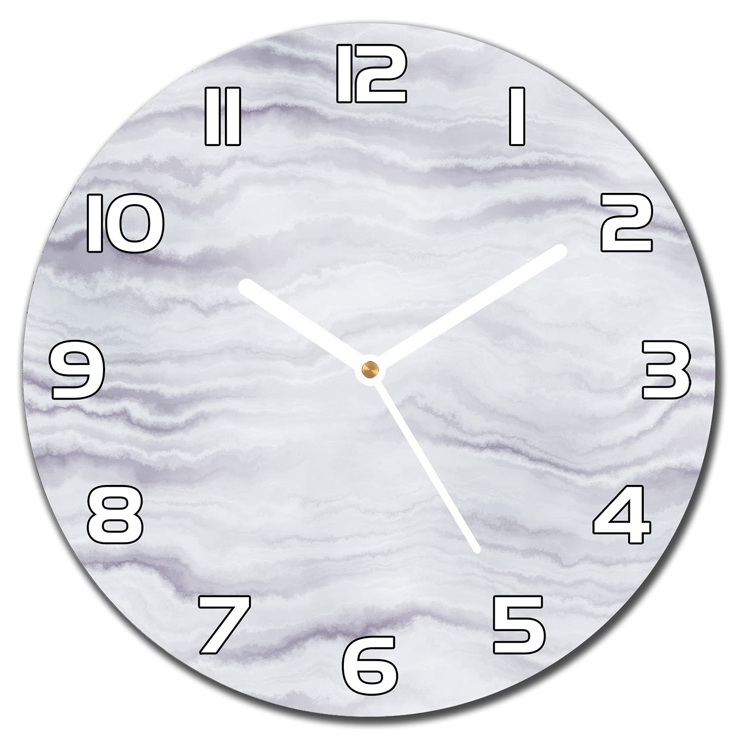 Horloge en Verre 30 cm Aiguilles Blanches Cuisine Moderne Rocher en Pierre