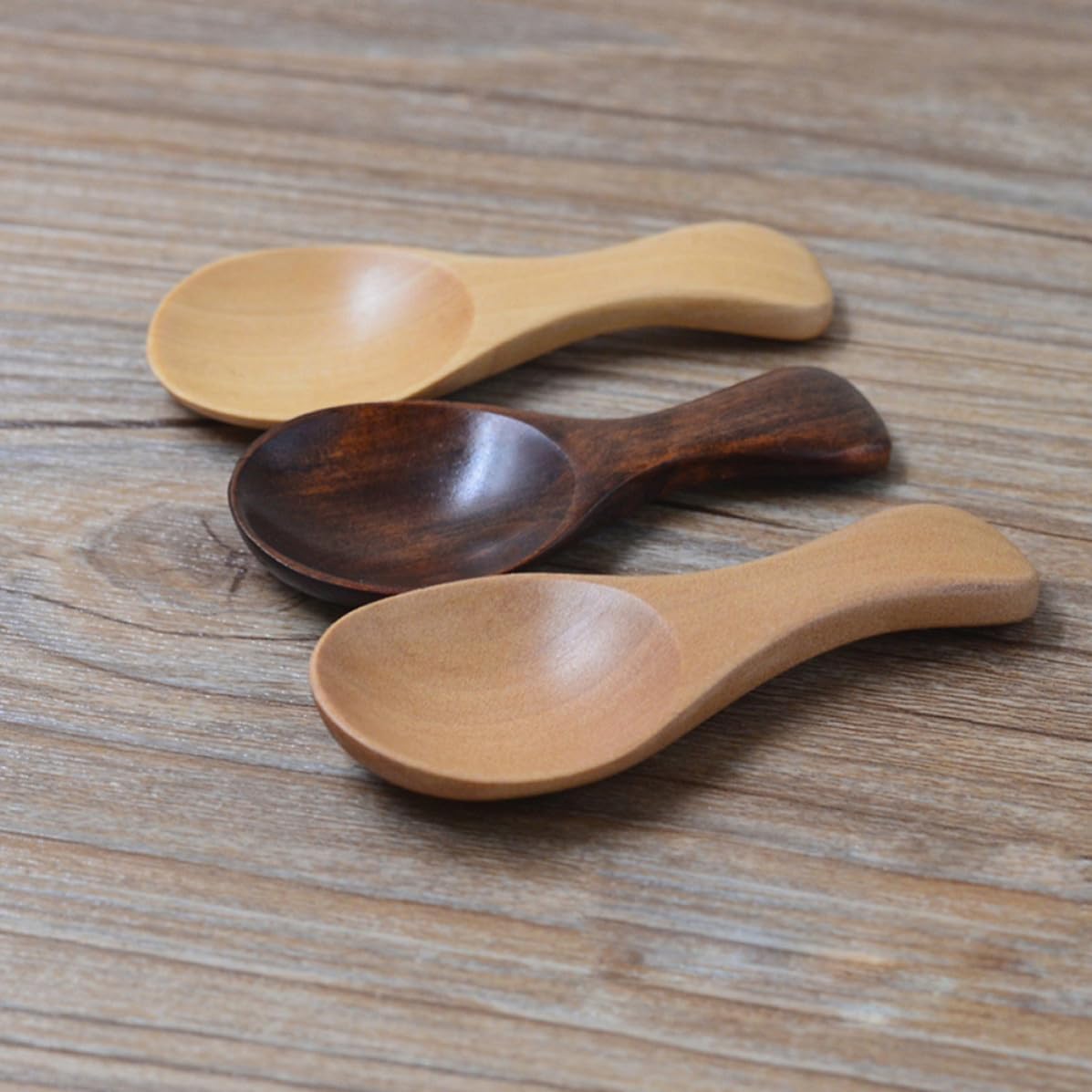 Wooden Salt Spoon Short Handle Mini Milk Powder Scoop 10pcs