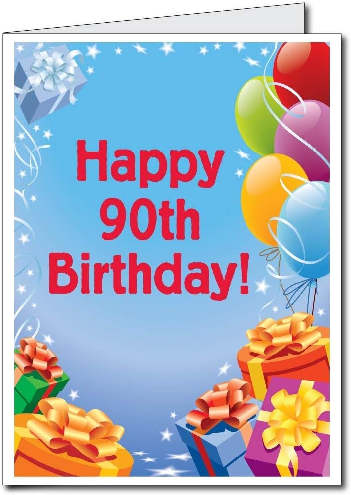 VictoryStore Jumbo Greeting Cards: Birthday Card (90th with Balloons) 2 feet x 3 feet card with envelope