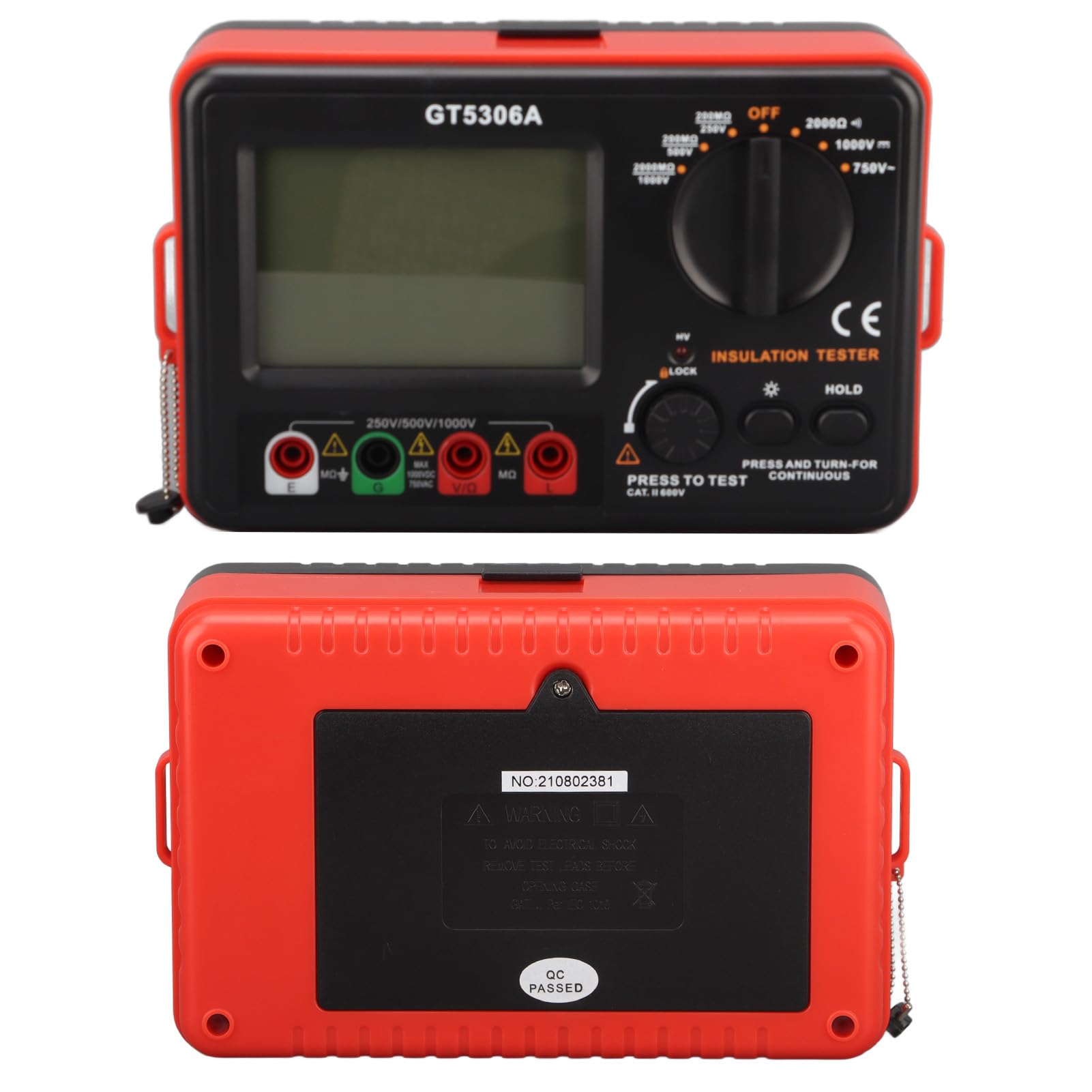 Generic Cyfrowy Tester Rezystancji Izolacji Duży Podświetlany Wyświetlacz LCD dla Elektryków i Użytku Domowego 1000 V