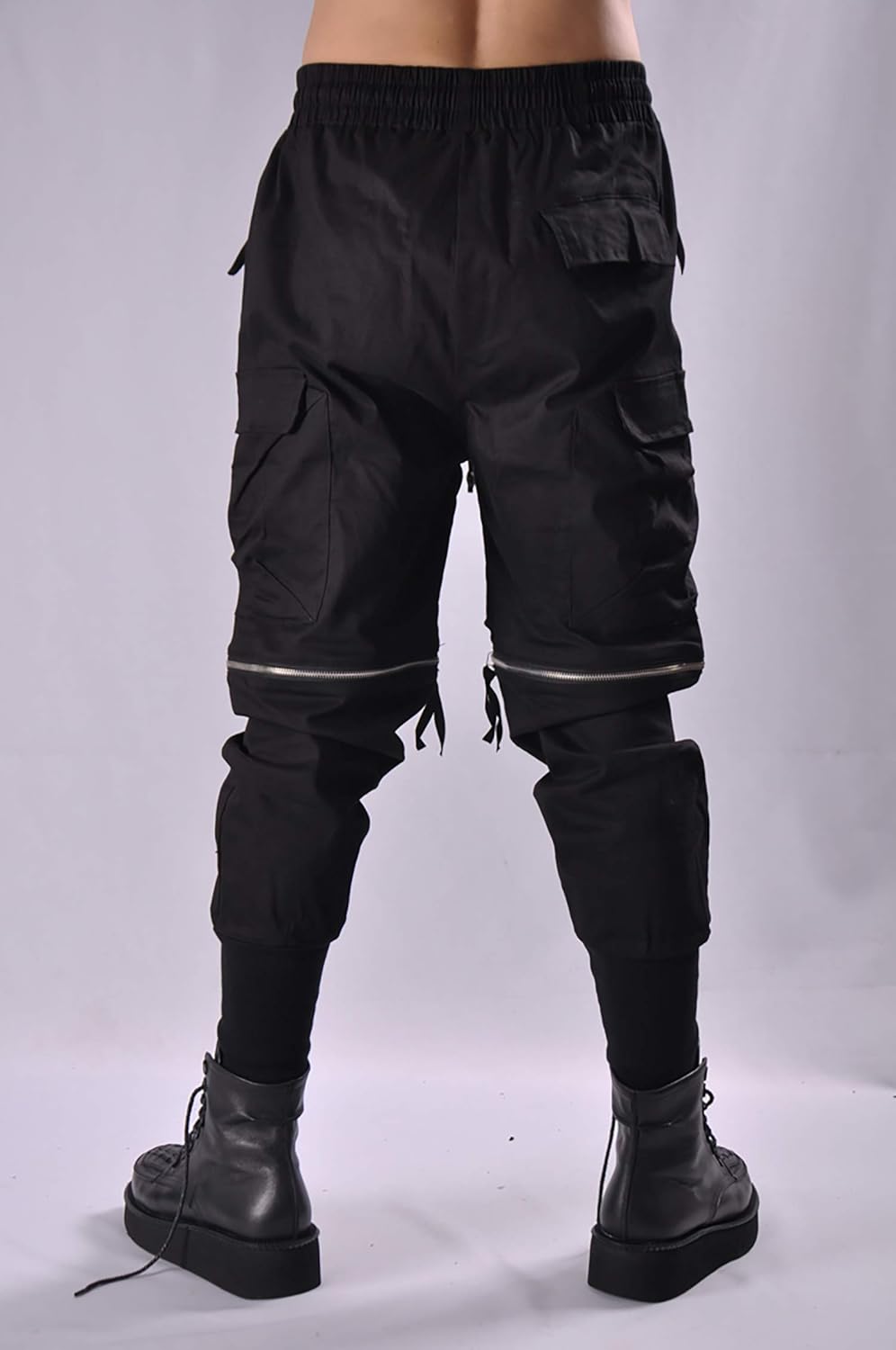 MOKEWEN Men's Jogger Pockets Ankle Athletic Ankle Cargo Pants Medium U014