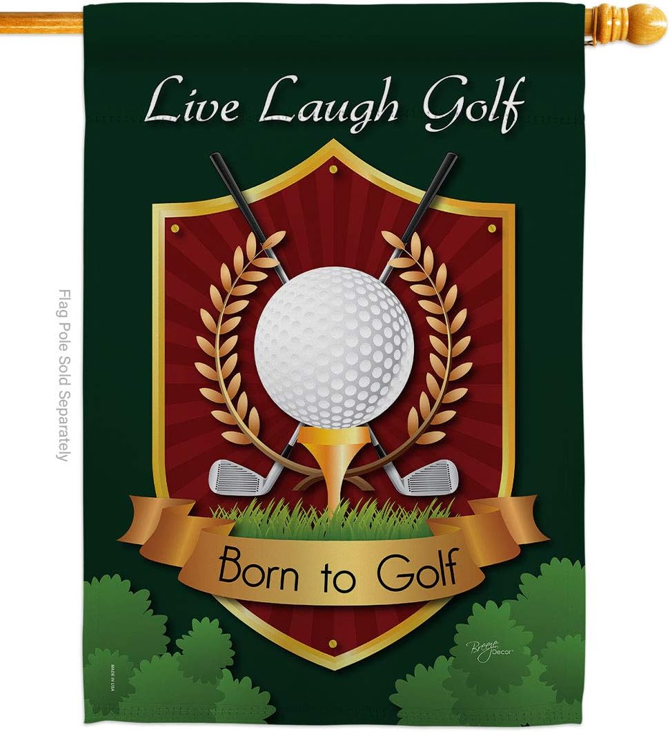 Breeze Decor - Live, Laugh, Golf Interests - Everyday Sports Impressions Decorative Vertical House Flag 28" x 40" Printed in USA