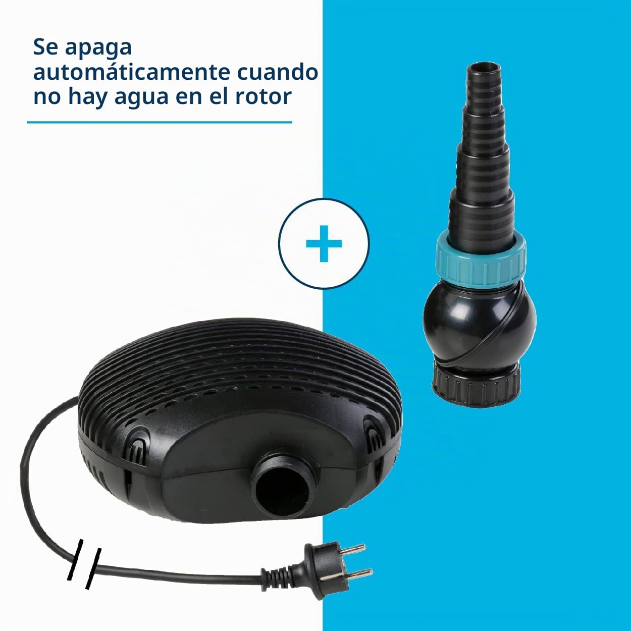 Bomba de filtro/estanque AquaForte EC-10000 10 m³/h, altura de impulsión 5m, 68Watt, Negro | adecuado para agua dulce y salada | adecuado para arroyos, cascadas, fuentes, filtros, etc.