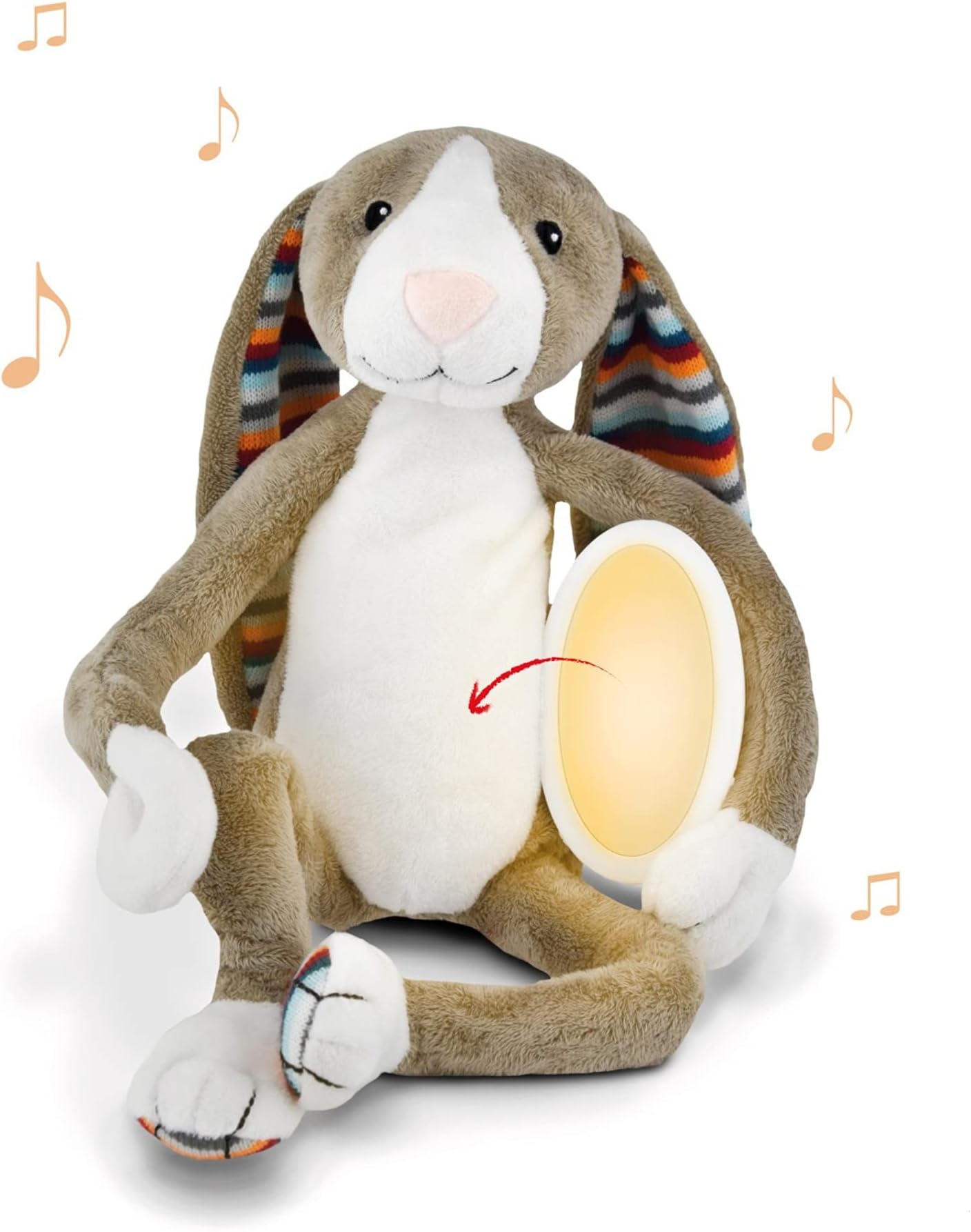 ZAZU Bo The Bunny Nightlight - Drop Off to Sleep with lullabies, Lounge Music or Nature Sound | Soothing melodies | Two Volume Settings | Auto Off | Washable