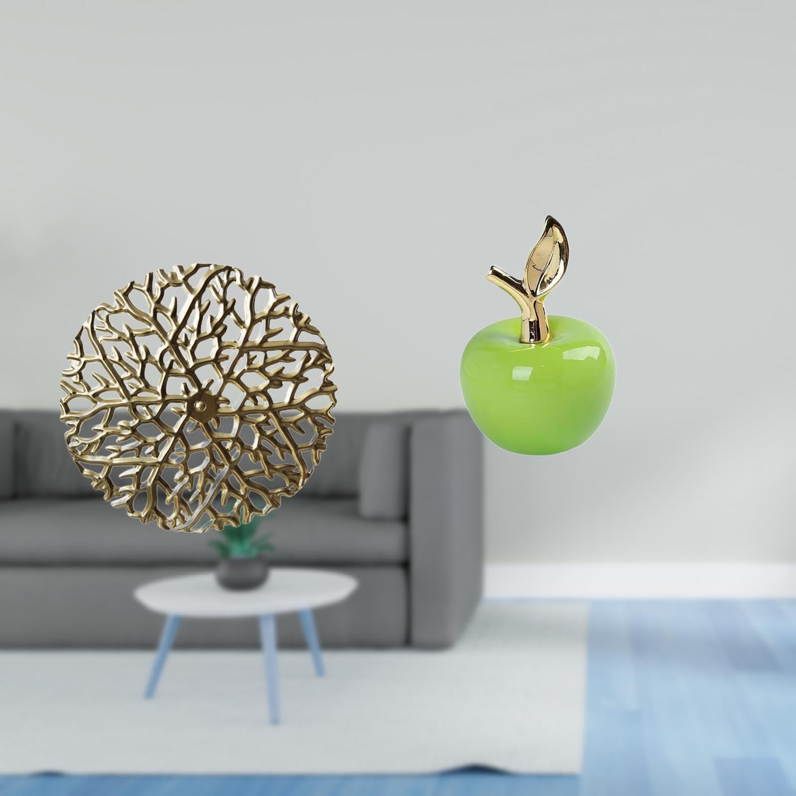 Rustic Scenic Metal Wall Art Sculpture and Ceramic Figurine Fruit Statue Plaque 3D Hanging Pendants for Office Living Room Cafe Study Room Holiday-image-6