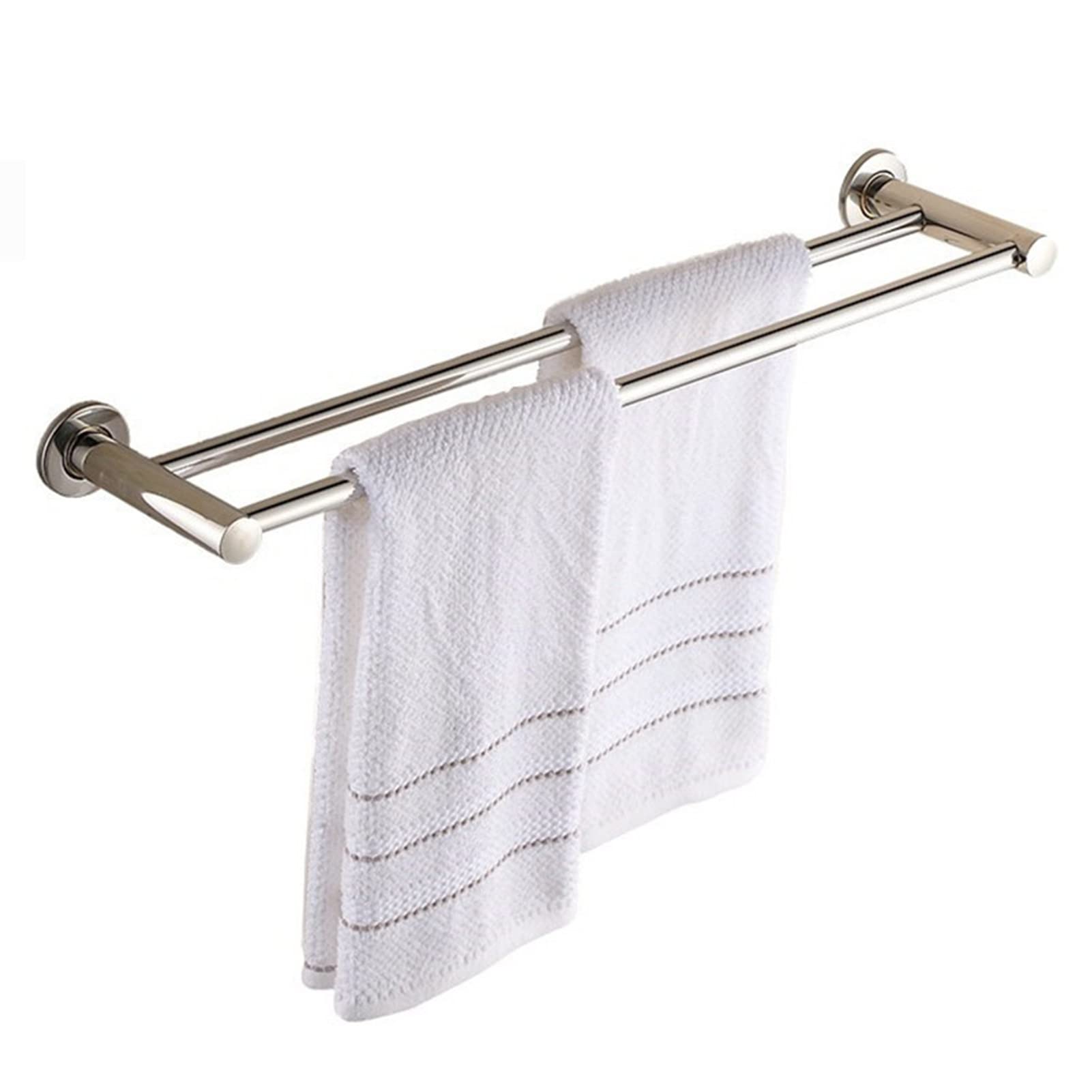 Double tige de rangement de serviette de bain murale en inox pour un séchage rapide