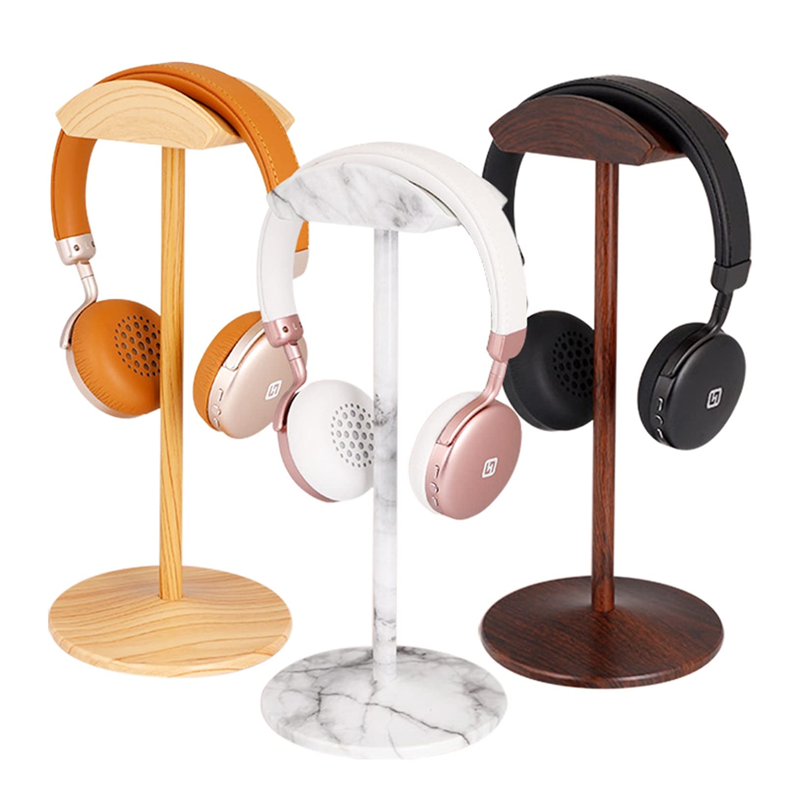 Supporto per Cuffie, Gancio per Cuffie, Appendiabiti per Cuffie, Supporto in Metallo Creativo con Finitura Effetto Noce, Ampia compatibilità