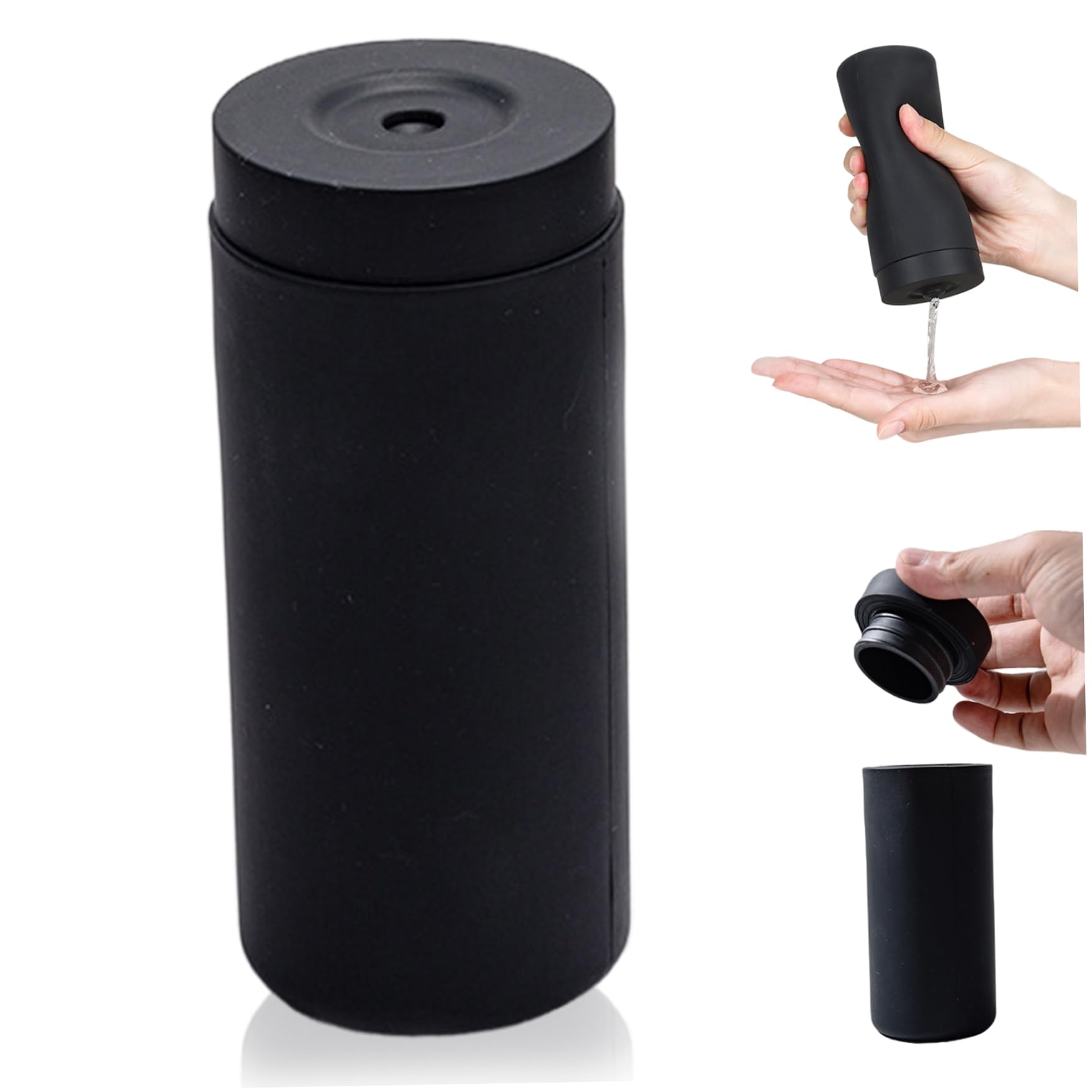 Fexvan Silicone Soap Dispenser, 240ml Dish Soap Squeeze Bottle Refillable for Travel Kitchen Bathroom Lotion Shampoo