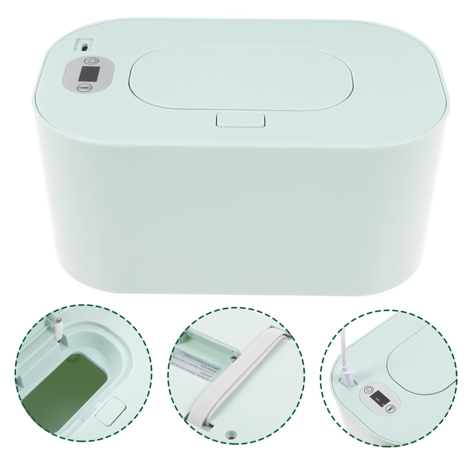BESPORTBLE Calentador USB para Toallitas Portátil Dispensador de Toallitas Húmedas con Gran Capacidad y Temperatura Constante para Pañales y Uso Viaje