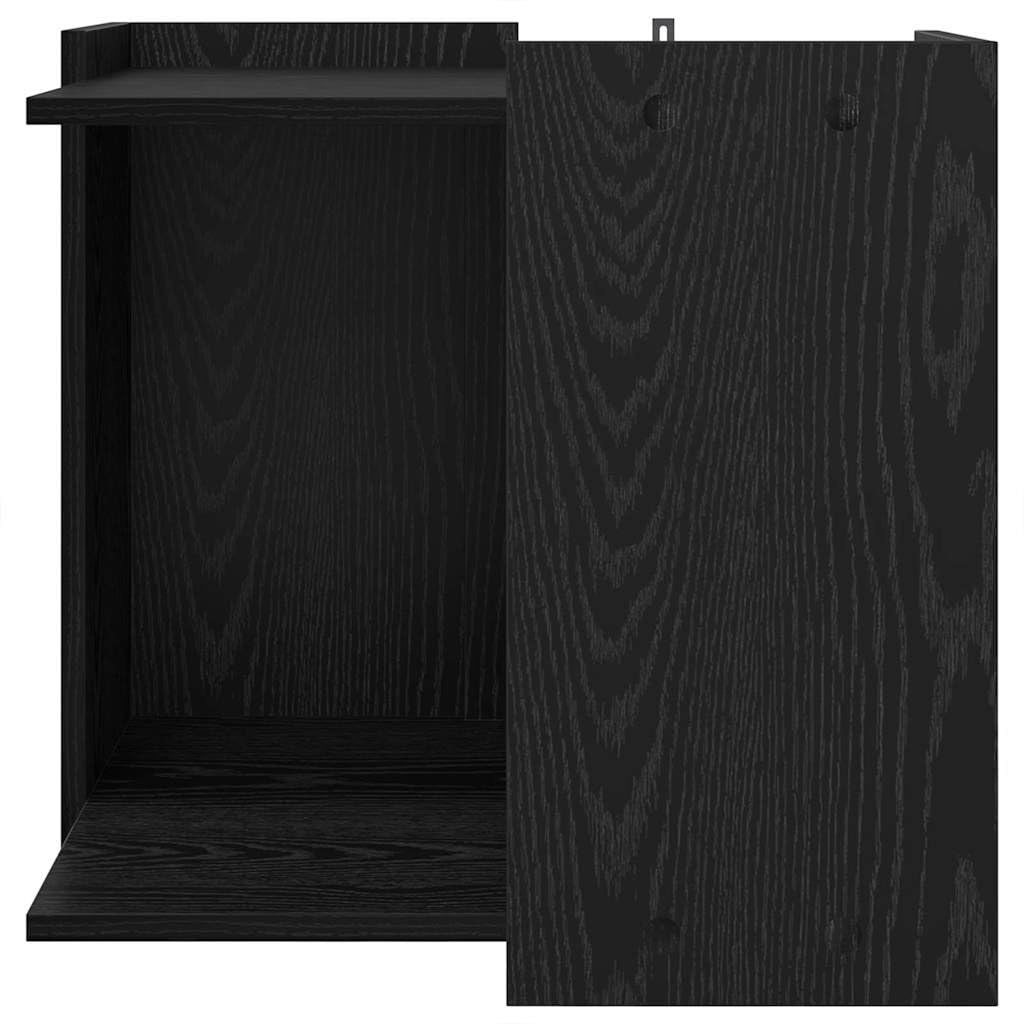 Katzenstreu Box Umzäunung Schwarz Eichen-Optik aus Holzwerkstoff 53 x 53 x 51 cm, Katzentoilette für Innenbereich, langlebig, modernes Wohnambiente