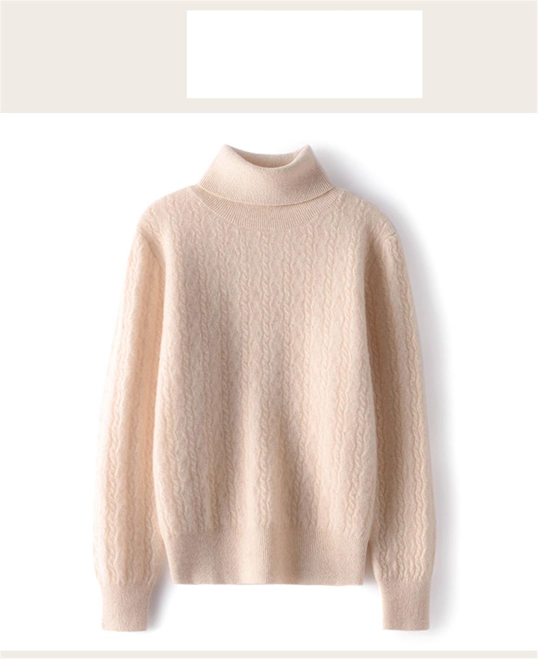 Vogrtcc Maglione E Pullover in Cashmere da Donna, Dolcevita A Maniche Lunghe, Top Lavorato A Maglia di Lana