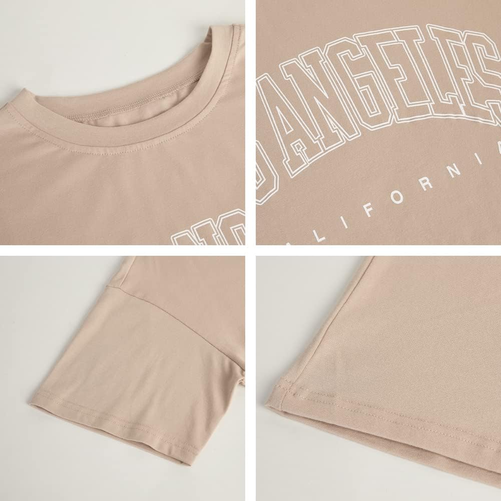 Fazortev Womens Oversized Los Angeles California Graphic T Shirts Half Sleeve Summer Loose Casual Tees Tunic Tops - Image 3