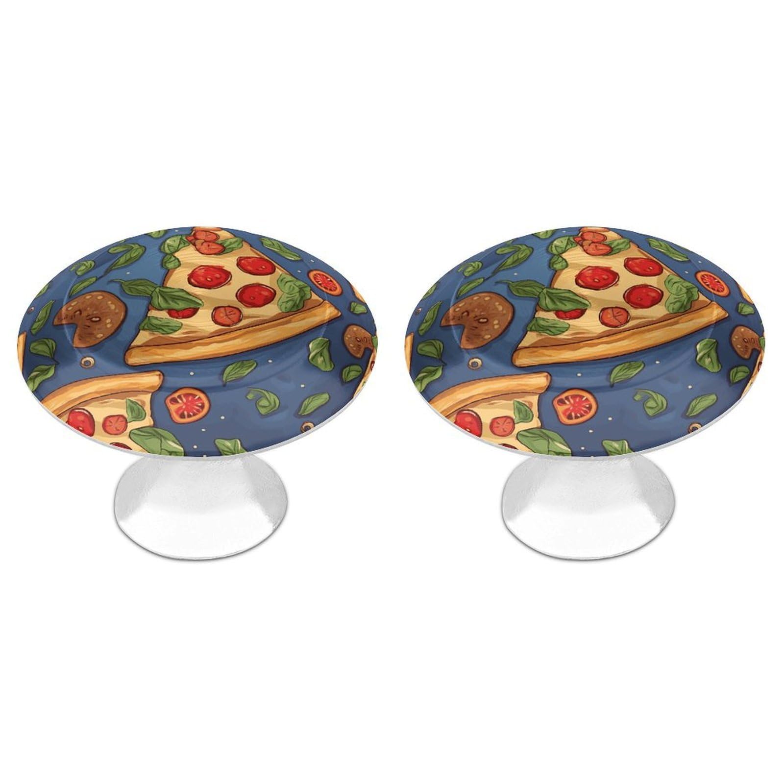 Vstadank Style Pizza Cabinet Knob 2 Pack Round Drawer Pull Kitchen Cabinet Hardware Stainless Steel Dresser Drawer Knob Simple Cabinet Pull For Dresser Closet Door Knobs Cupboard