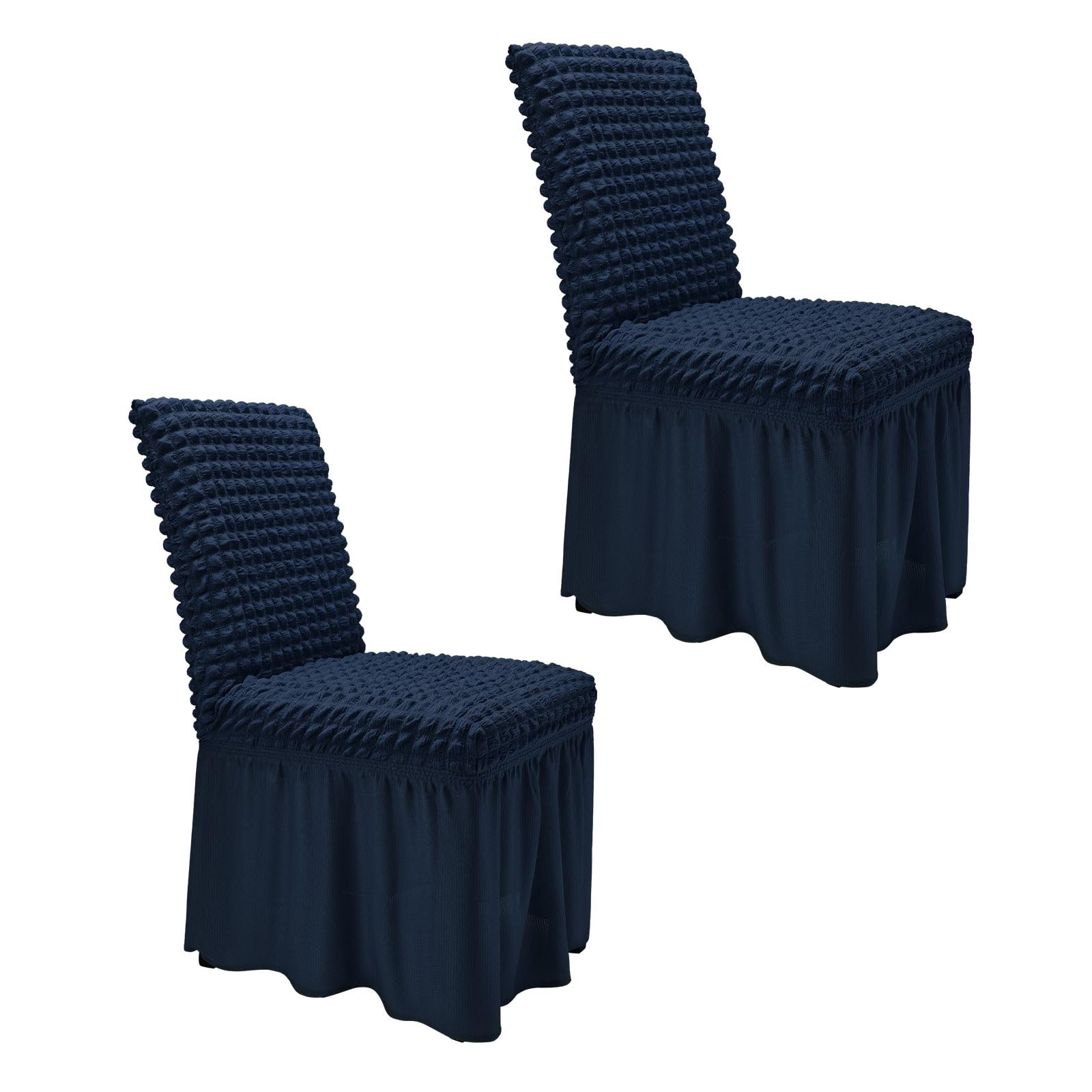 NICEEC High Stretch Chair Covers for Dining Chairs Covers Set of 2 Removable Dining Room Chair Covers with Skirt Spandex Parson Chair Slipcovers