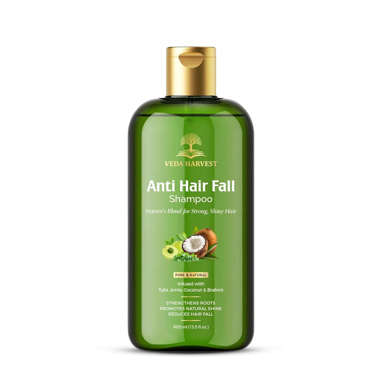 Veda Harvest Shampoo 400ml for Reduce Dandruff & Helpful for Hair Growth,Ayurvedic Shampoo to Restore Hair Shine & Strength