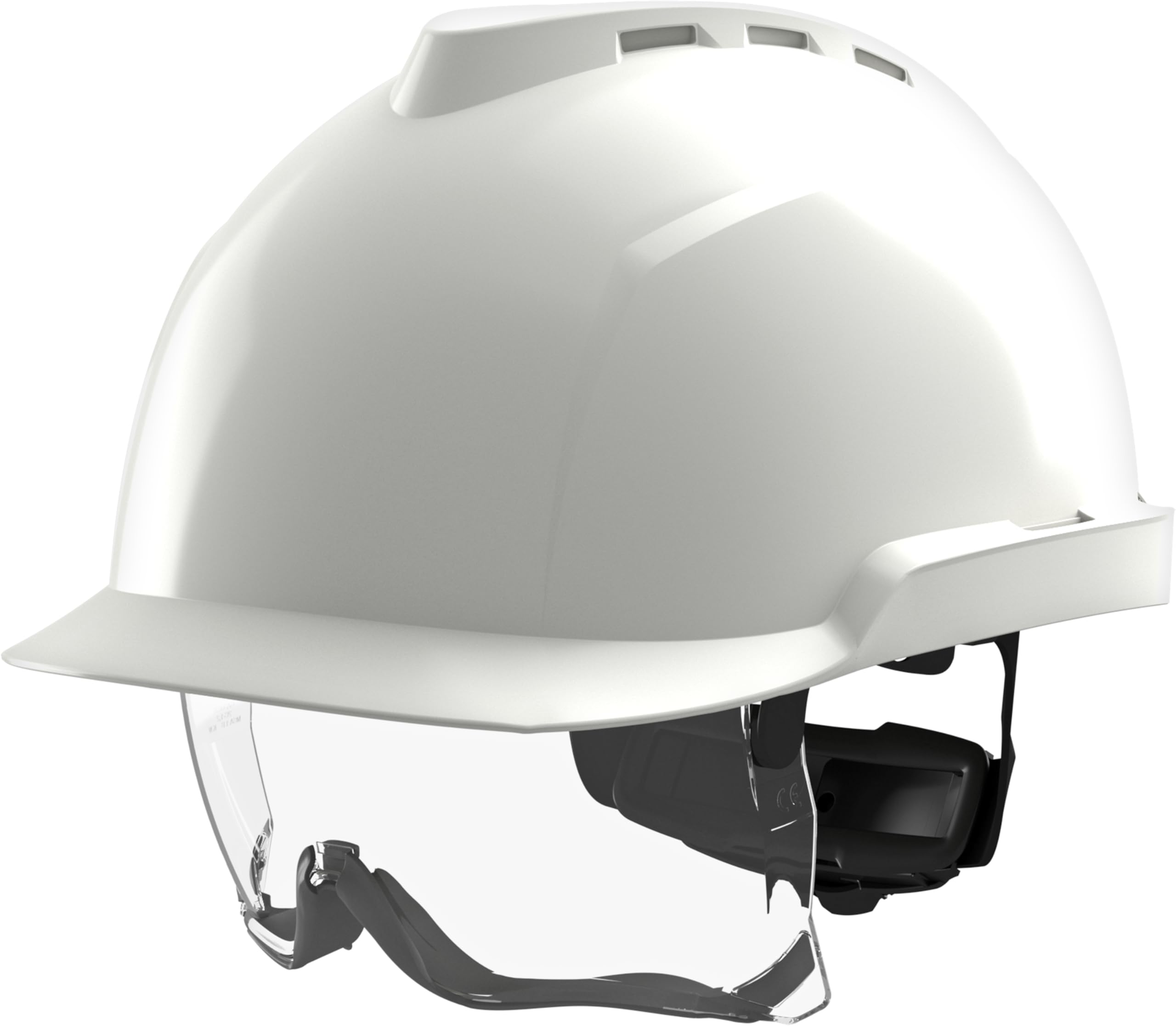 MSA V-Gard 930 - Casco protettivo con ventilazione e visiera per cantieri e industriali, a norma DIN EN 397 per il lavoro