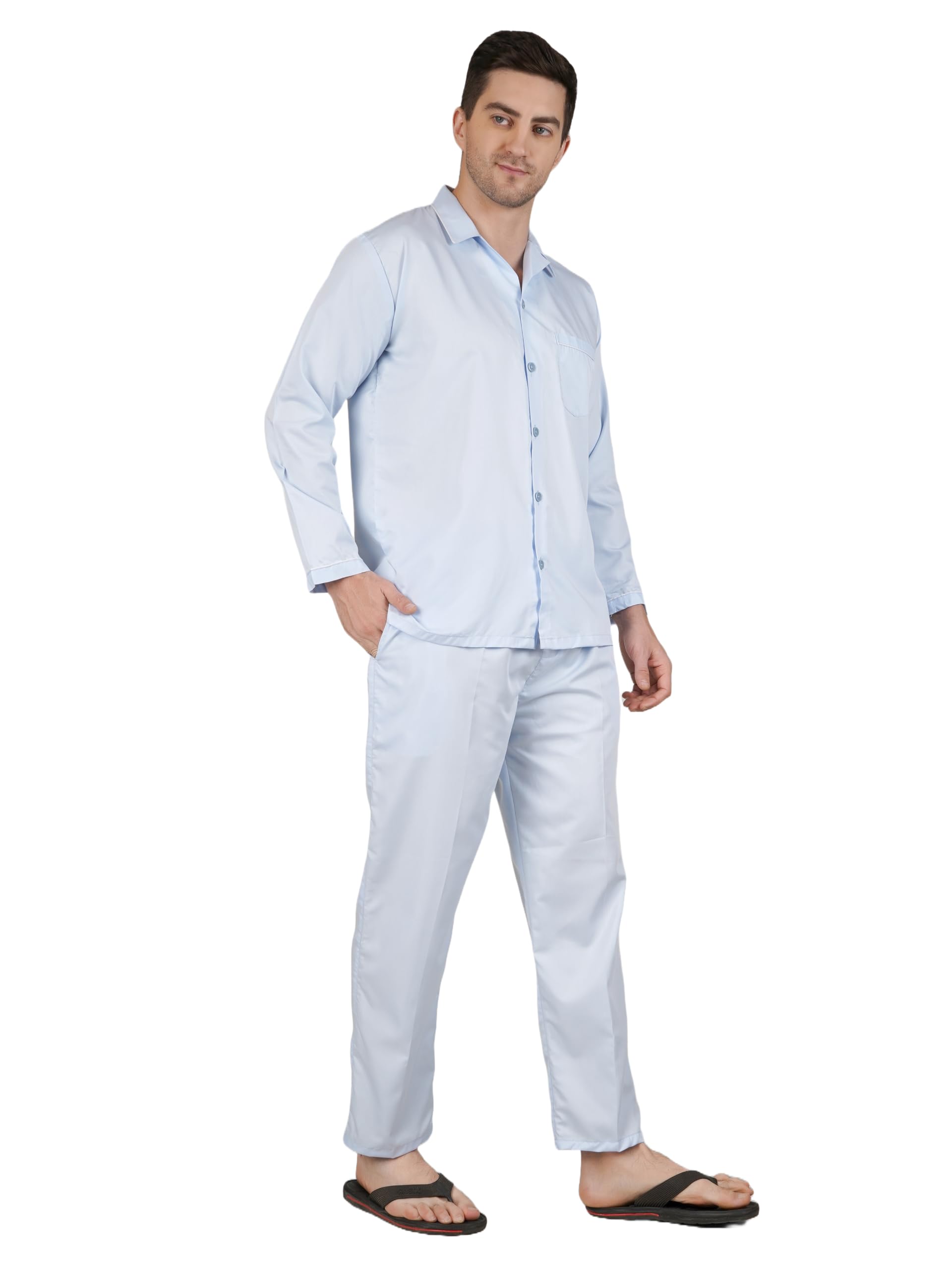 Emperor Men's Premium Night Suit – Full Sleeve Shirt & Pyjama Set – Soft Lustrous Fabric Nightwear-picture-29