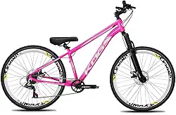 Bicicleta Aro 26 KOG Freeride 1x7 – Estilo Grau, Suspensão 29”, Freios a Disco, Aros Vmaxx Neon – Bike Urbana de Alta Performance, Rosa Chiclete