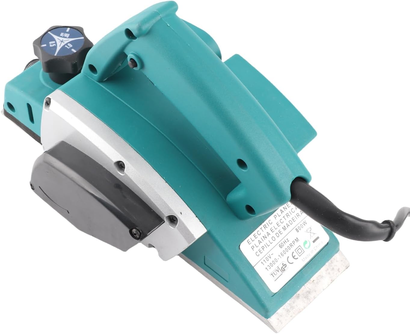 Electric Wood Planer Handheld Planer 800W Power Tool with Depth Adjustment for Home Furniture Woodworking Projects