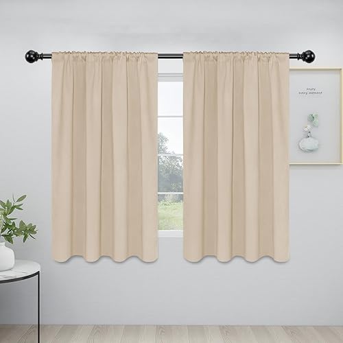 Miniatura 77 de Easy-Going Cortinas opacas con bolsillo para barra para dormitorio, cortinas de ventana para oscurecer la habitación para sala de estar, cortinas de