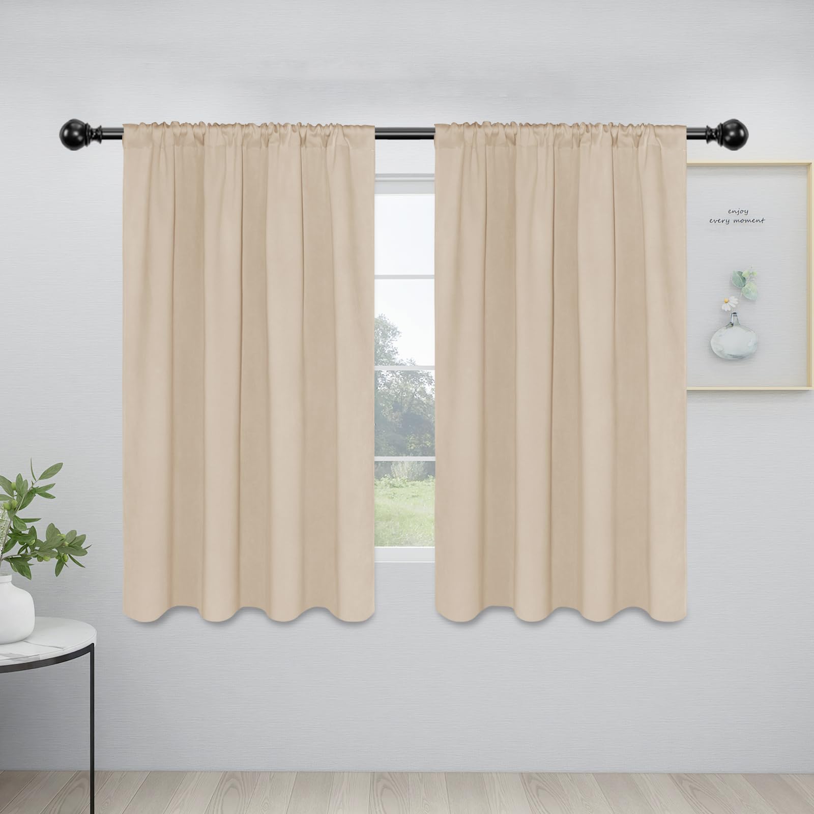 Rideaux de fenêtre pour chambre à coucher occultants et acoustiques