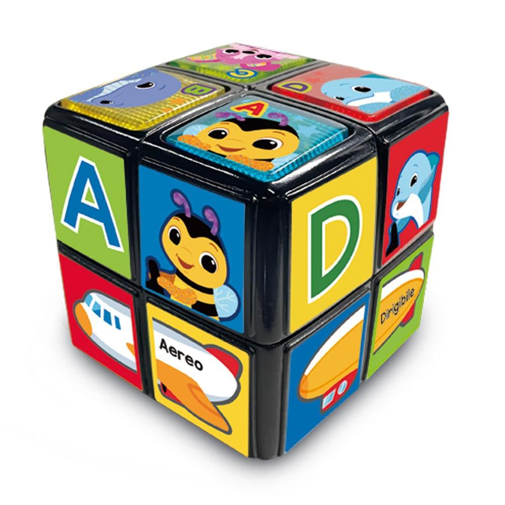 VTech Cubo Gira e Impara, Cubo Educativo per Bambini, Gioco Rompicapo Bambini, Gioco Interattivo con Pulsanti Luminosi, Lingua Italiana, Batterie Incluse, 18-​36 Mesi