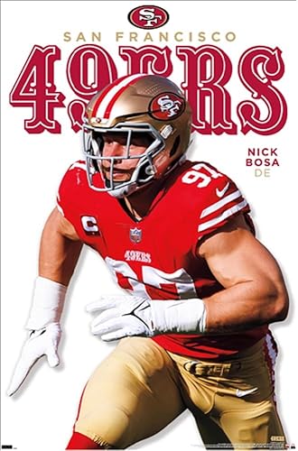 Trends International 49ers Nick Bosa - Póster de pared (22.375 x 34 pulgadas)