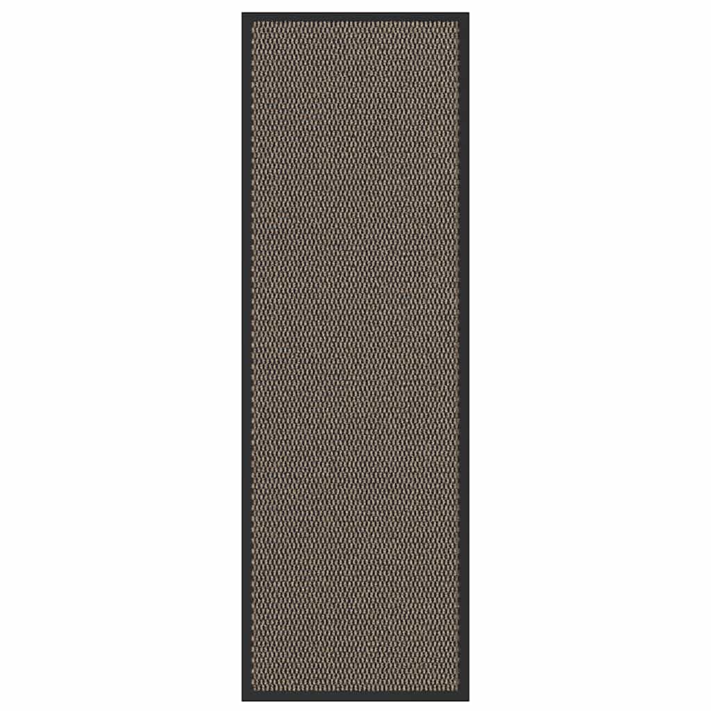 Felpudo marrón 60 x 180 cm para entrada, alfombrilla antideslizante con absorción de agua y polvo, alfombrilla de suelo resistente para interior y exterior, lavable