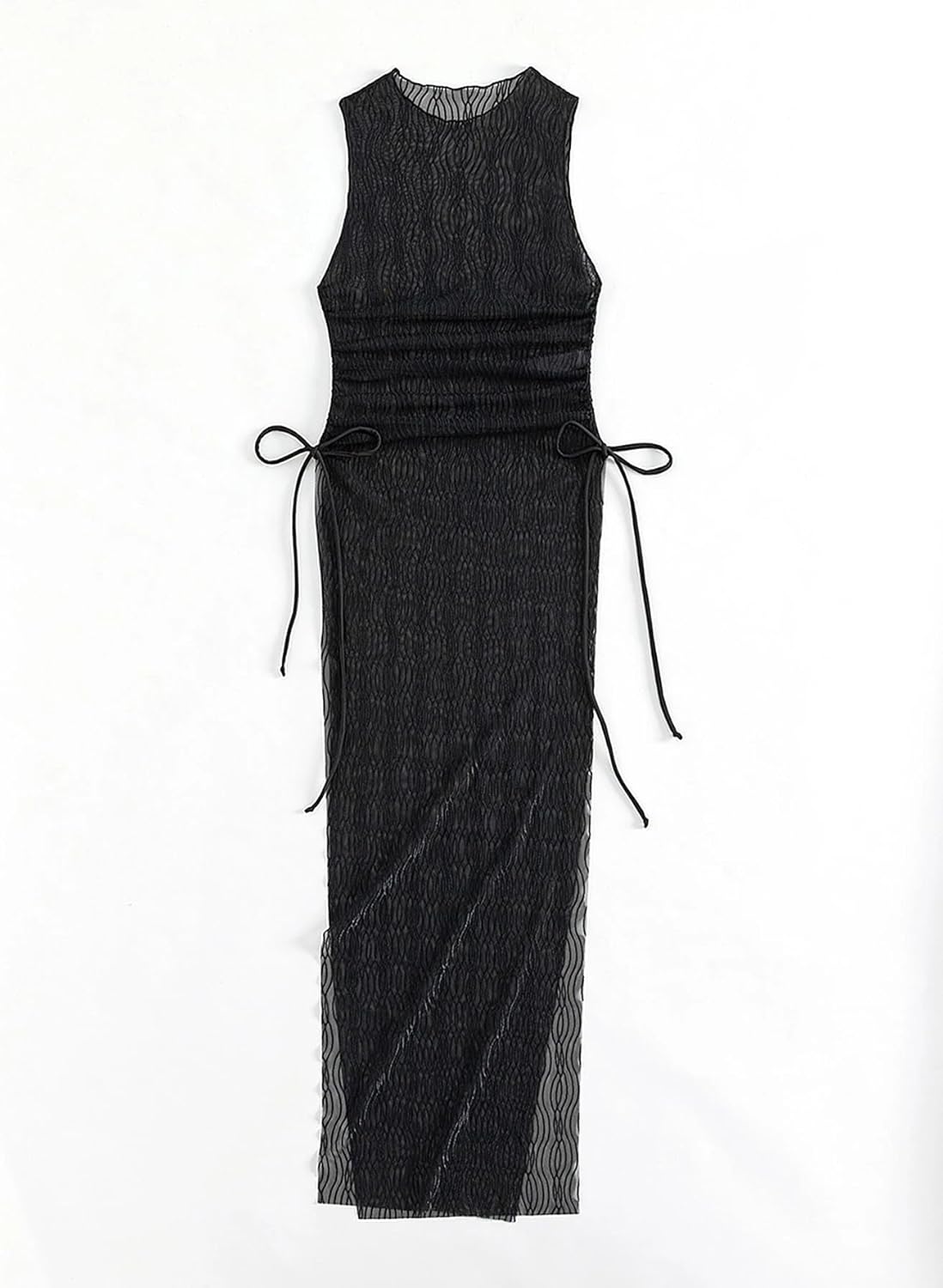 Womens Drawstring Side Slit Cover Up Dress,Summer Beach cover ups for swimwear