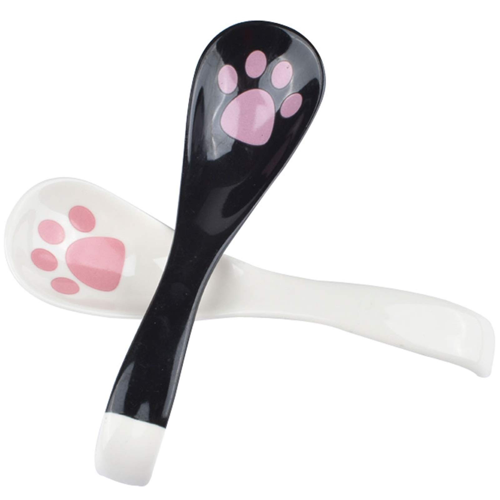 Cuchara Estilo japonés Linda Cerámica Sopa Sopa Set 10 Cucharas Creativas Cerámica Cath Soup Soup Spoons Cuchara sopera (Color : A)