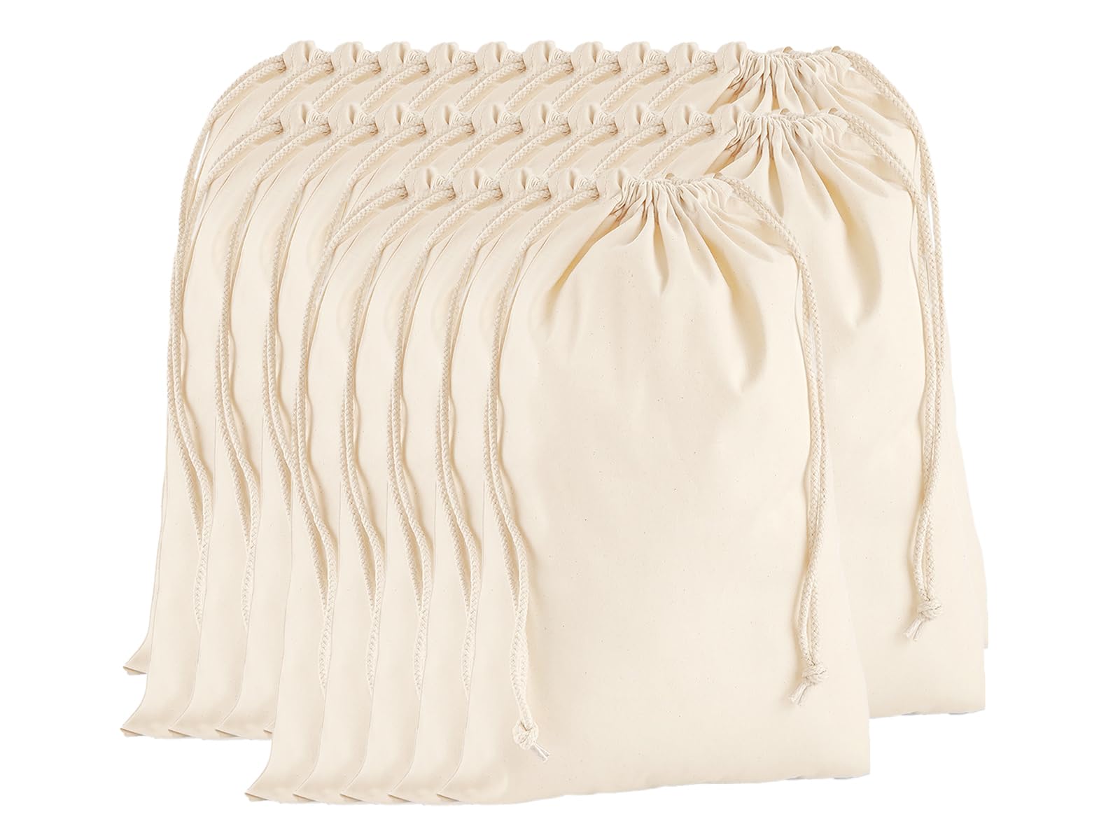 Sacs en coton grand format lot de 25 pour courses et projets créatifs