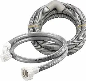 Kit Mangueira Máquina de Lavar Completo – Entrada + Saída de Água para Lavadora – Compatível Brastemp Electrolux Consul – Instalação Completa Universal (3 Metros Entrada + Saida Curvo)