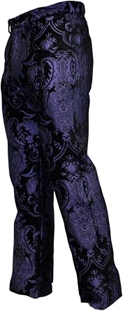 Shrine Mens Victorian Gothic Steampunk Rocker Pants Purple Black Tapestry
