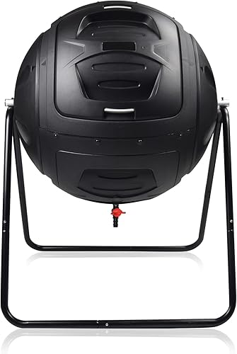 SQUEEZE master Vaso de compostaje esférico ligero para jardín al aire libre, montaje rápido, con tapones de drenaje para recoger compostaje rápido