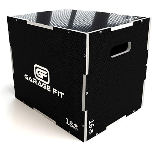Garage Fit Wood Plyo Box - 30/24/20, 24/20/16, 24/20/18, 16/14/12-3 in 1 Plyo Box, Essential for Plyometrics Training