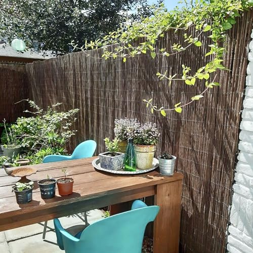 DE-COmmerce natürliche Weidenmatte TANA (HxB) 100 x 300 cm Rollzaun, Weidenzaun, Sichtschutz, Gartenzaun, Sichtschutzzaun für Garten, Terrasse und Balkon