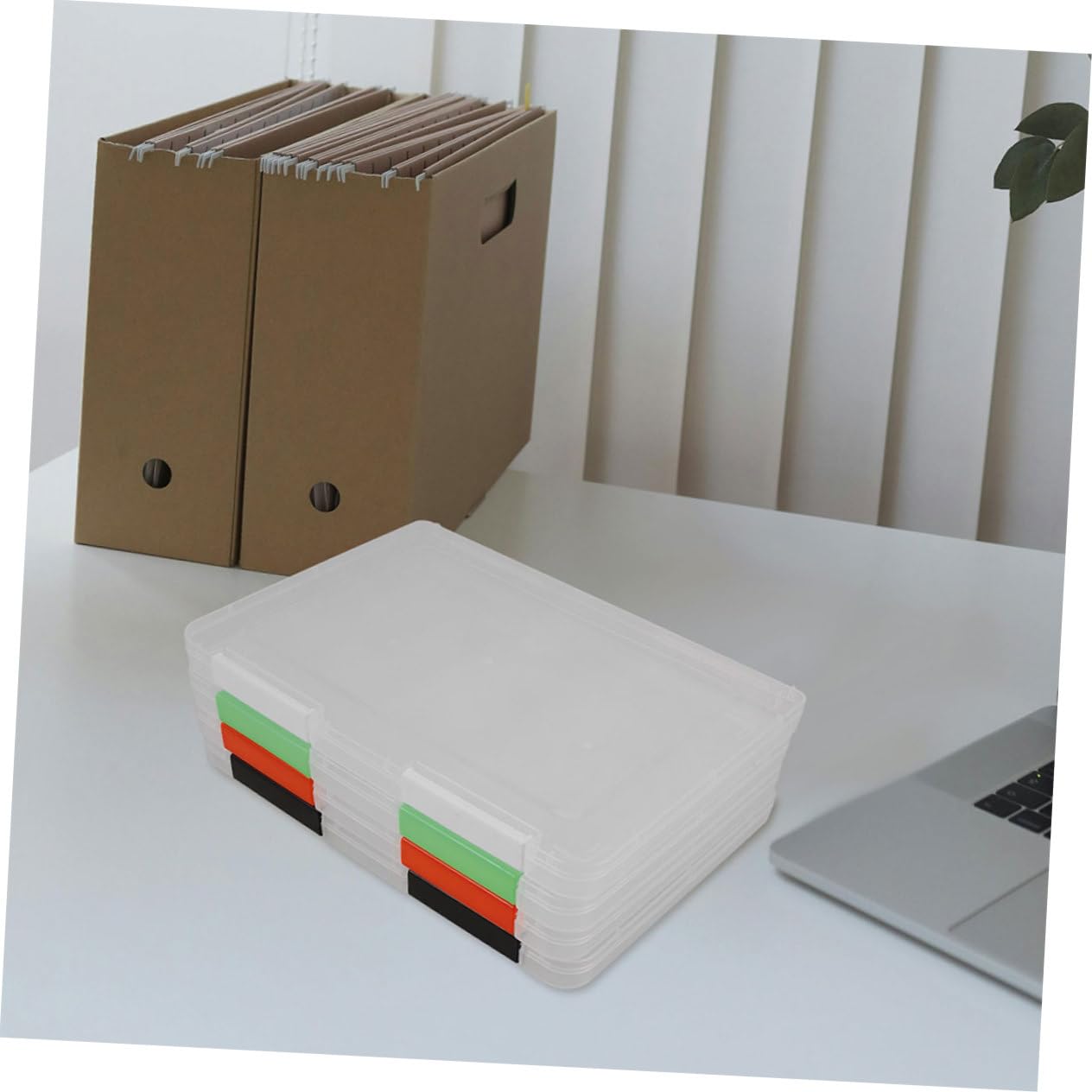 A4 Papieraufbewahrungsbox Transparent aus Kunststoff 4 Stück