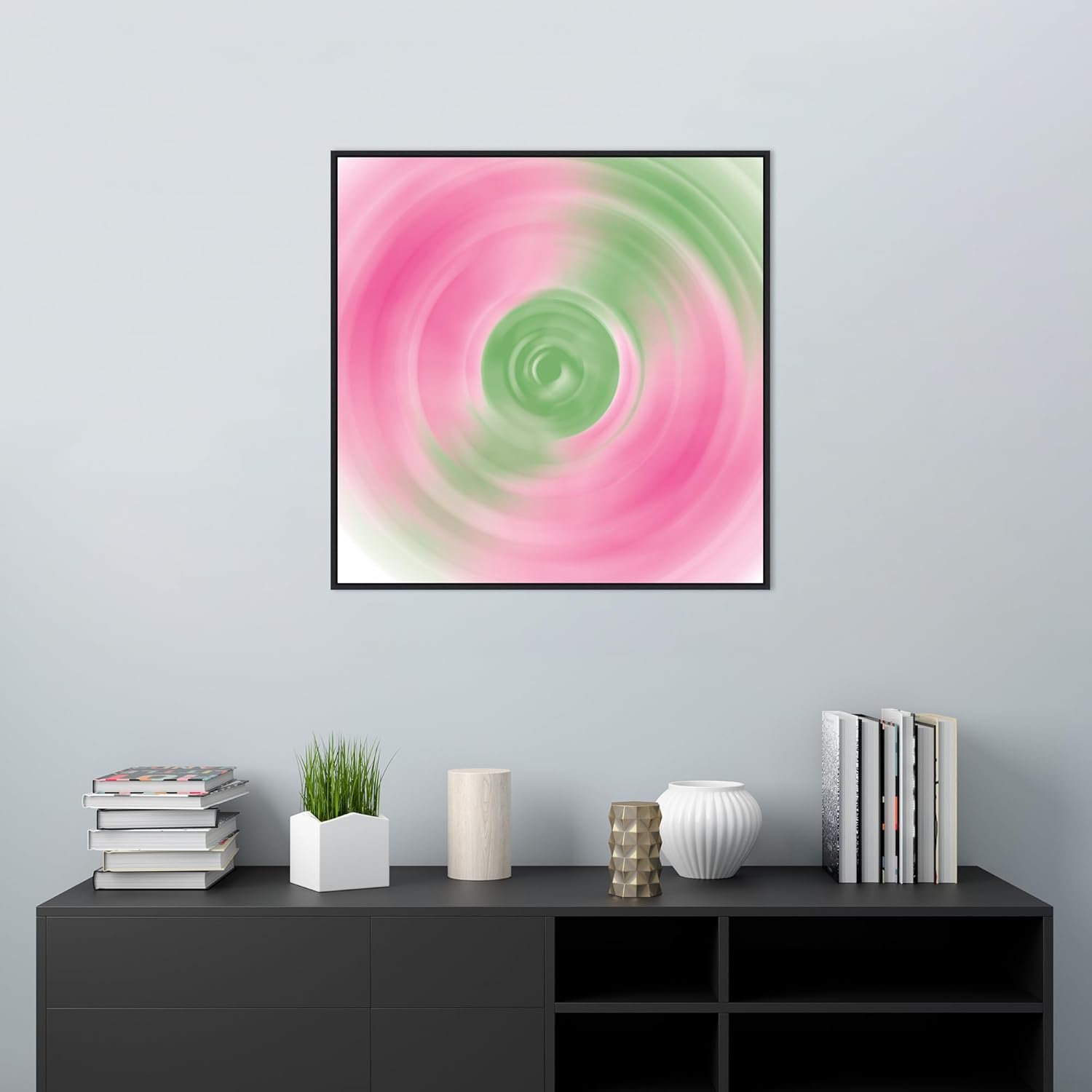 Amanti Art Framed Canvas Wall Art 30x30 Twirling Garden II by Wild Apple Portfolio, Framed Wall Art Canvas, Abstract Artwork, Modern Decor, Large Poster Painting for Living Room, Bedroom, Bathroom,