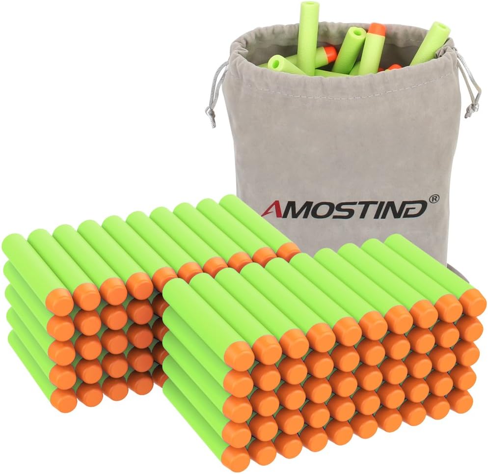 AMOSTING 100pcs Green Darts for Nerf Guns