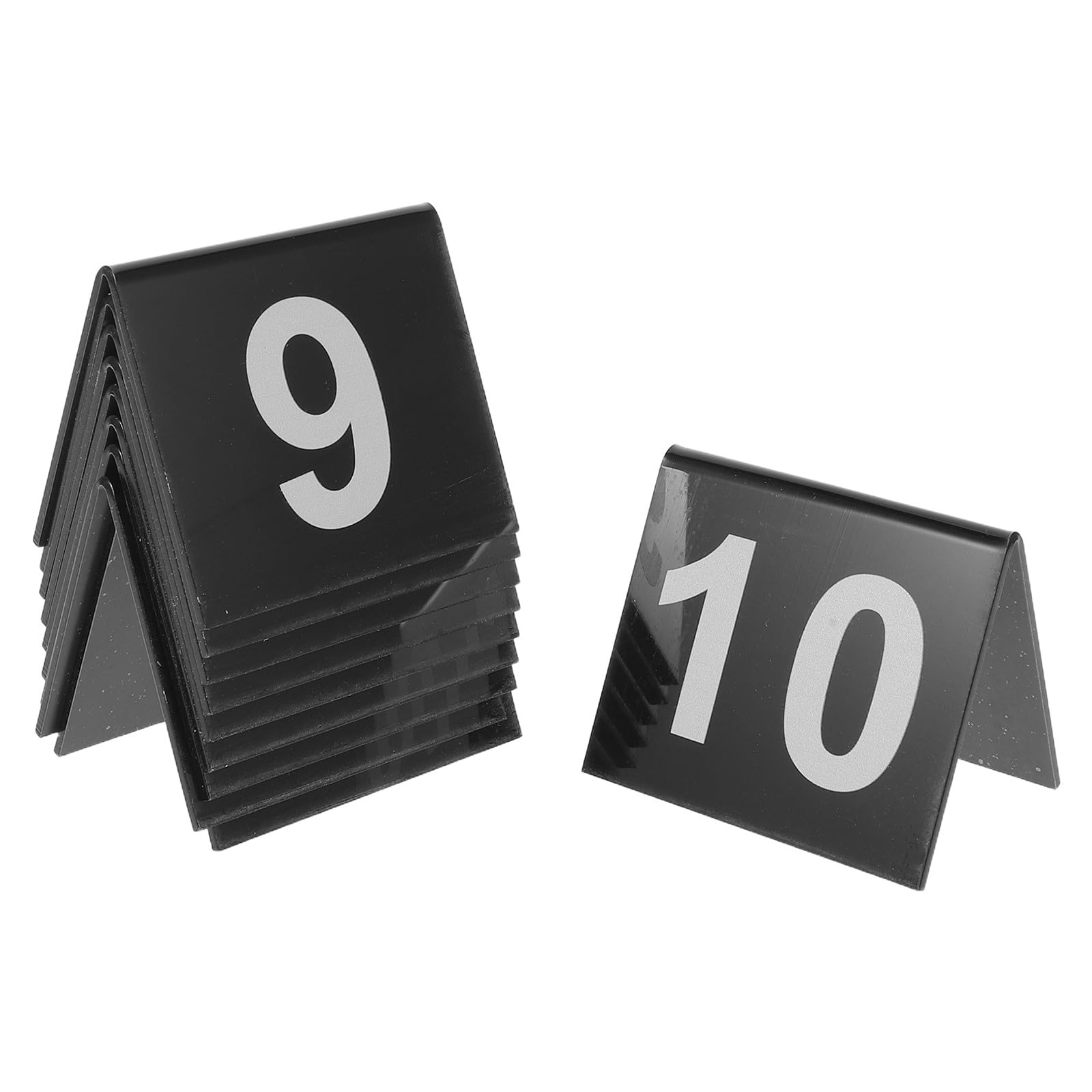 DOITOOL 100 pezzi 1-100 porta numeri da tavolo in acrilico a forma di V, segnaposto per matrimoni, ristoranti, feste, banchetti, ricevimenti, caffè, decorazioni da tavolo