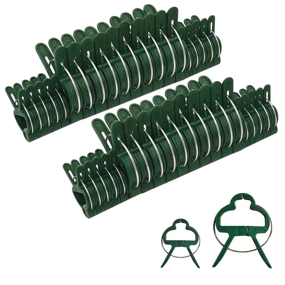 Ram 100 PCS Garden Plant Clips Adjustable Plant Stem Clips for Support Vine Vegetables Tomatoes Climbing Plants 2 SIZES