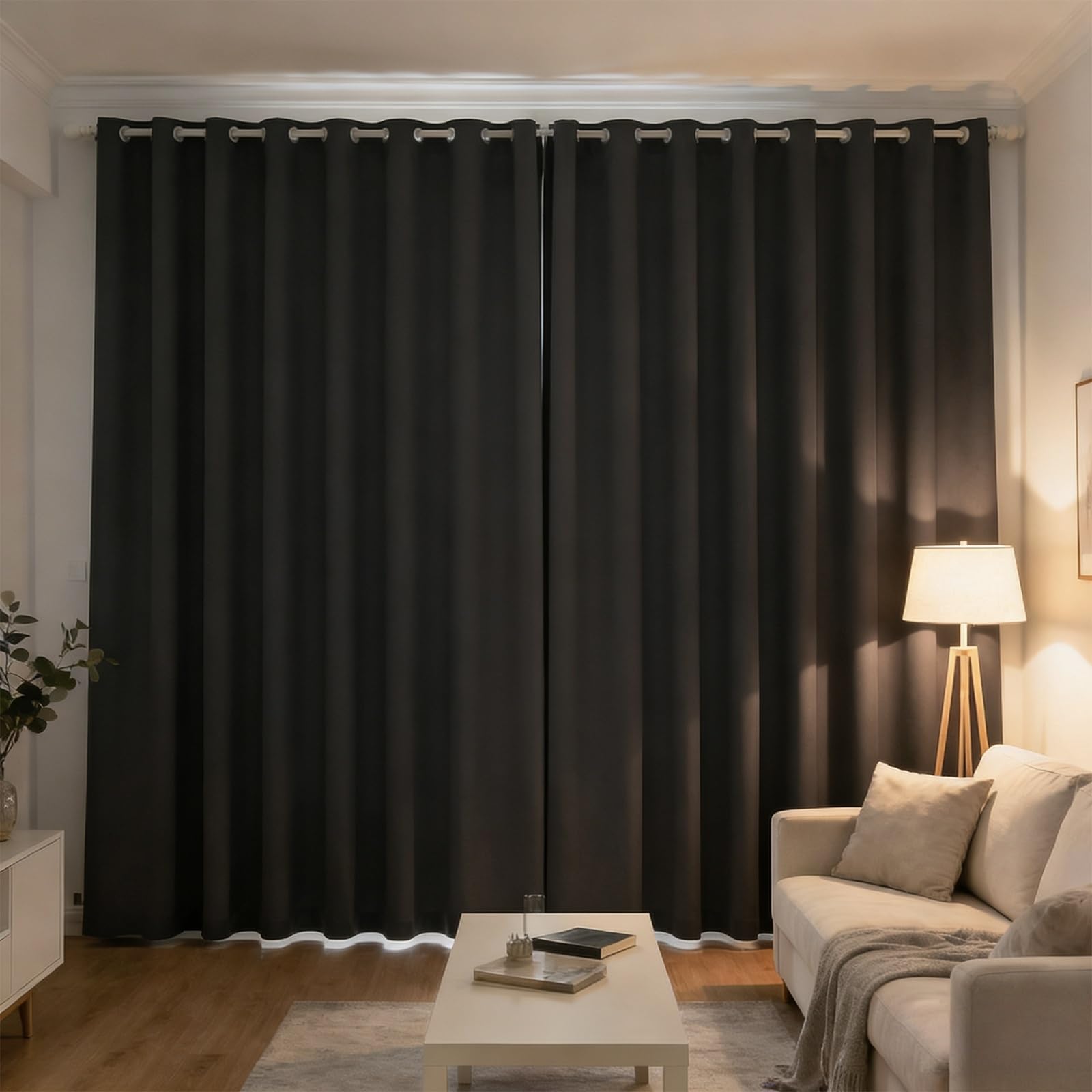 Cortinas de lujo grises con ollaos, 183 x 70 cm, resistentes al viento, supersuaves, con aislamiento térmico, ahorro de energía, insonorizadas, para oscurecer la habitación, para puertas, balcones