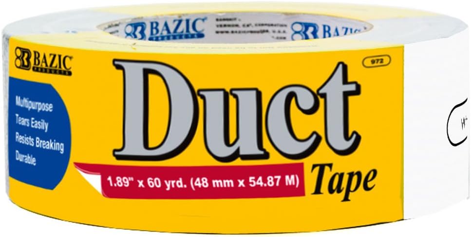 BAZIC 1.88" X 60 Yards White Duct Tape (Case of 12)