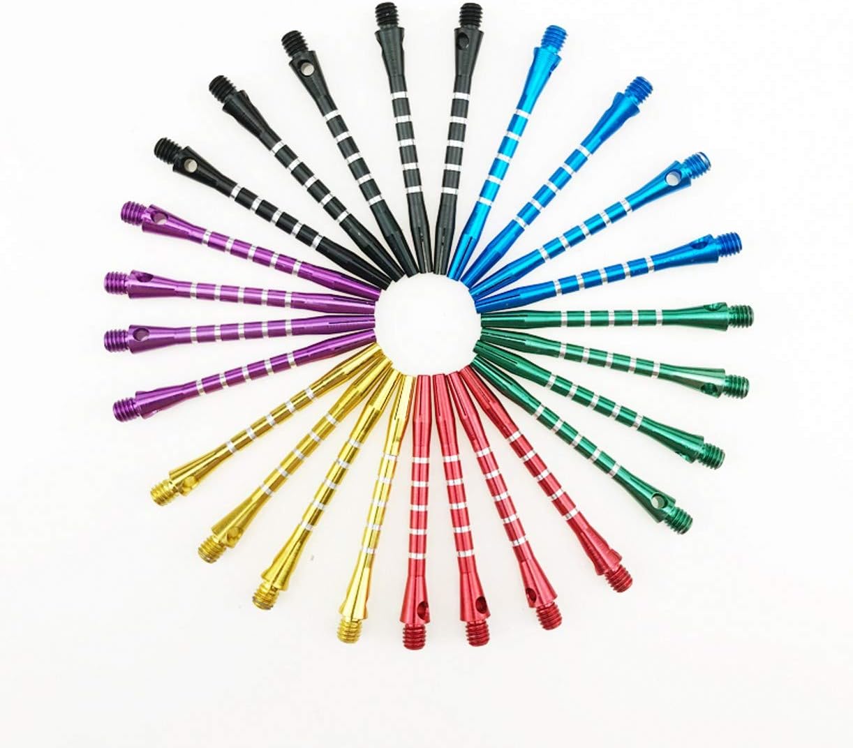 ZHONGJIUYUAN 30 Sets/90Pcs Aluminum Medium Darts Shafts Harrows Dart Stems Throwing Mixed Color