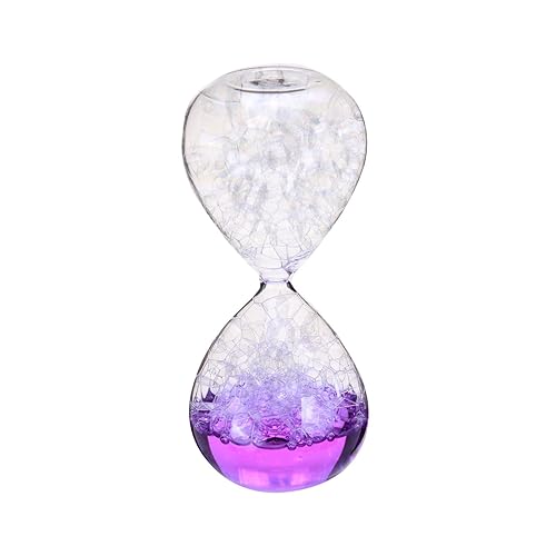 Bubble Singing Hourglass Timer Dream Crystal Hourglass Glass Liquid Motion Timer Hourglass Birthday Gifts Table Decoration (Purple) - Purple