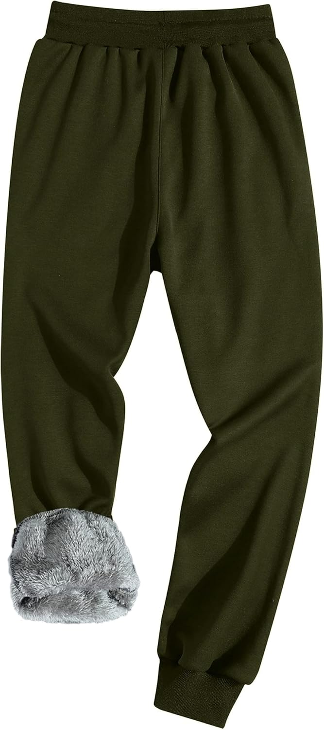 GXAMOY Men's Winter Fleece Pants Sherpa Lined Sweatpants Active Warm Thick Jogger Pants - Image 3