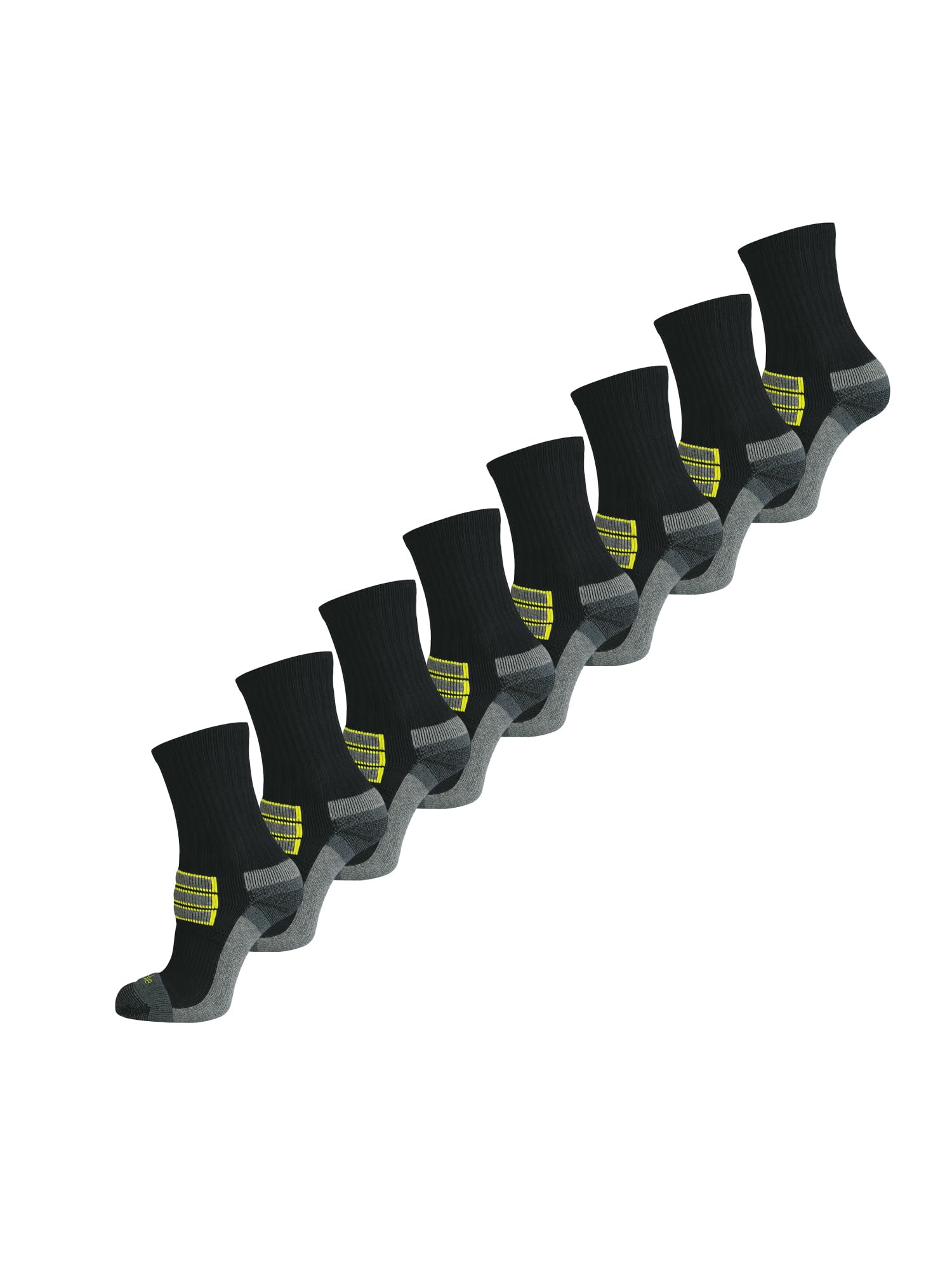 NUR DIE Damen Freizeitsocken 8-Pack Outdoor Socke weich bequem atmungsaktiv - schwarz/gelb weich bequem atmungsaktiv - Größe